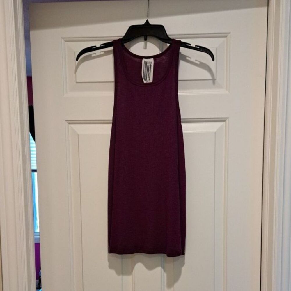 Free People Long Beach Tank Top Scoop Neck Sleeveless Purple Summer Size Large